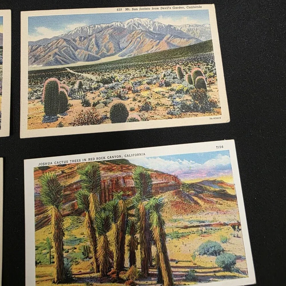 California Scenery Vintage Lot of 6 postcards Flawed Light Smoke Scent